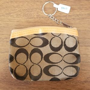 Brown Coach inspired coin purse